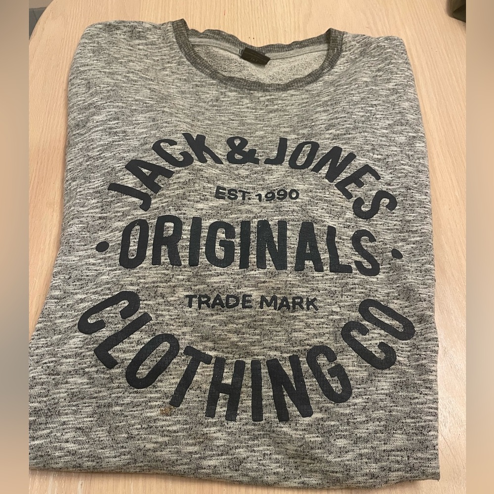 Men’s Jack & Jones Black Text Heathered sweatshirt